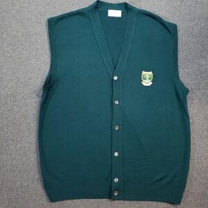 Joya Golf Wool Cardigan Sweater Mens Large Green Vest Green Waterville Golf Club